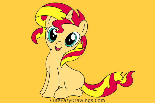 how to draw sunset shimmer from my little pony - www.cuteeasydrawings.com