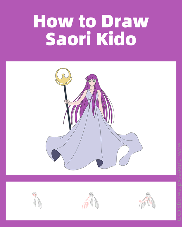 how to draw saori kido from saint seiya - www.cuteeasydrawings.com