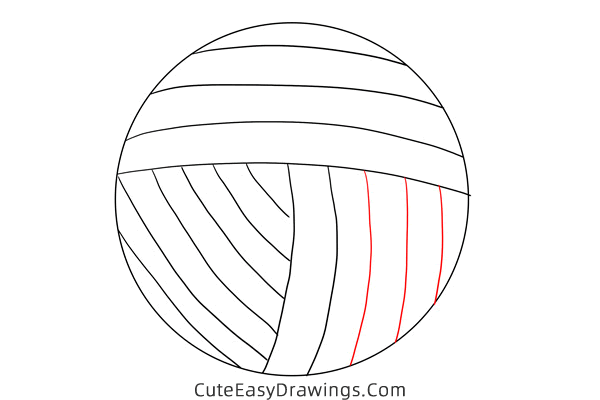 how to draw a ball of yarn - www.cuteeasydrawings.com