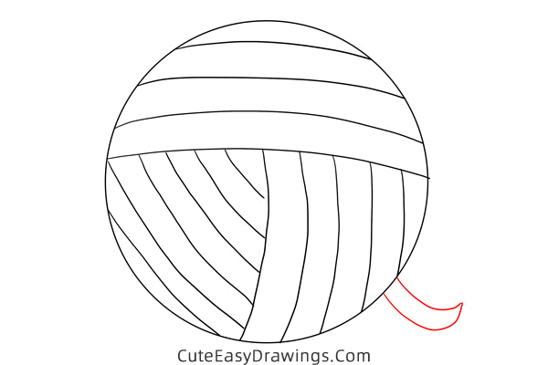 how to draw a ball of yarn - www.cuteeasydrawings.com