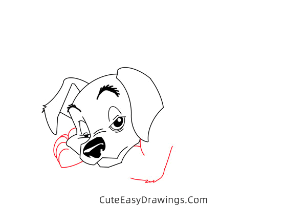 how to draw penny from 101 dalmatians - www.cuteeasydrawings.com