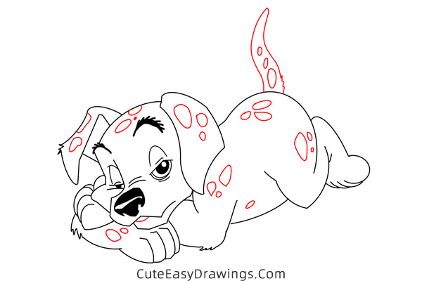 how to draw penny from 101 dalmatians - www.cuteeasydrawings.com