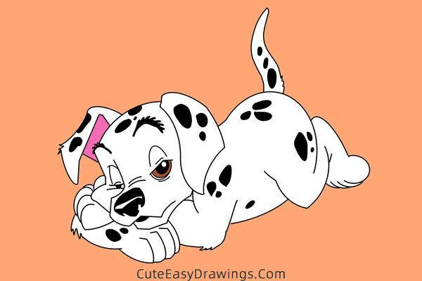 how to draw penny from 101 dalmatians - www.cuteeasydrawings.com