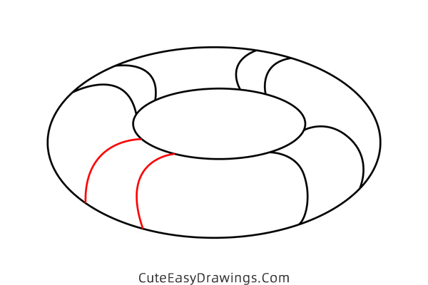 how to draw a lifebuoy - www.cuteeasydrawings.com