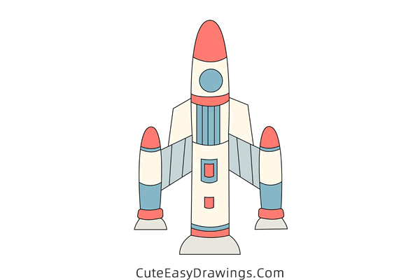 how to draw a space shuttle - www.cuteeasydrawings.com