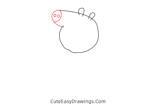 how to draw auntie pig from peppa pig - www.cuteeasydrawings.com