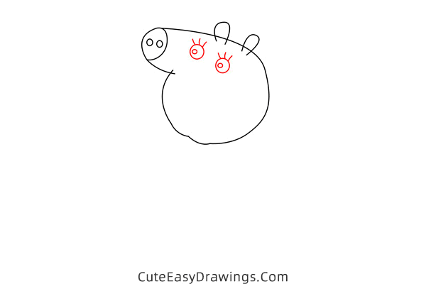 how to draw auntie pig from peppa pig - www.cuteeasydrawings.com