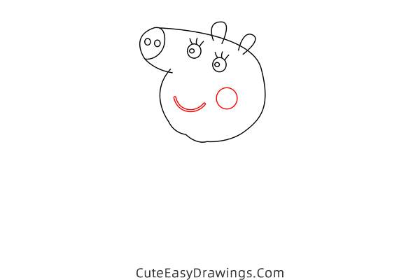 how to draw auntie pig from peppa pig - www.cuteeasydrawings.com