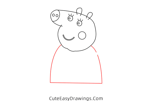 how to draw auntie pig from peppa pig - www.cuteeasydrawings.com