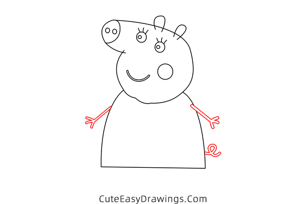 how to draw auntie pig from peppa pig - www.cuteeasydrawings.com