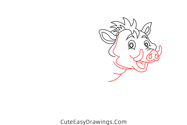 how to draw a wild boar - www.cuteeasydrawings.com