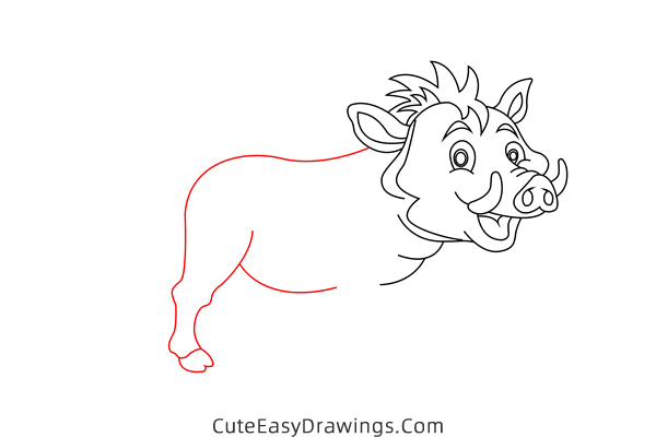 how to draw a wild boar - www.cuteeasydrawings.com