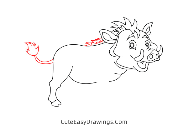 how to draw a wild boar - www.cuteeasydrawings.com