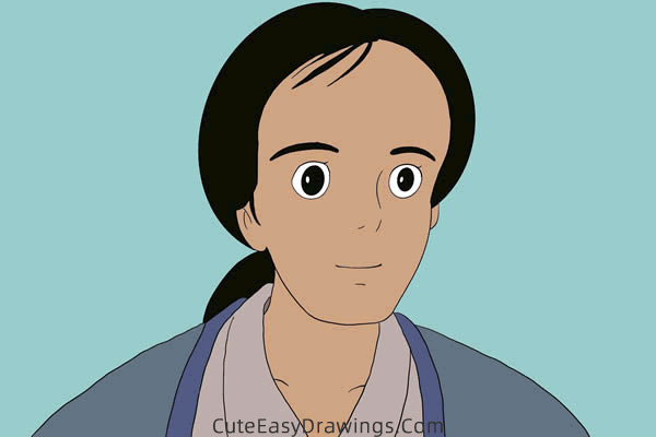 how to draw yasuko kusakabe from my neighbor totoro - www.cuteeasydrawings.com