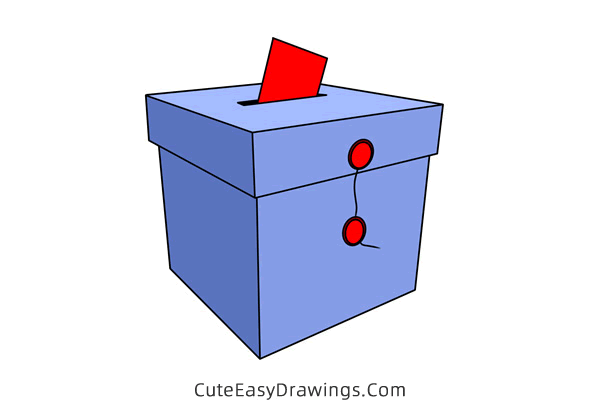 how to draw a ballot box - www.cuteeasydrawings.com