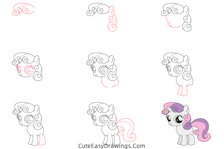 how to draw sweetie belle from my little pony - www.cuteeasydrawings.com