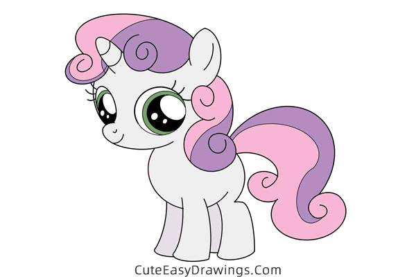 how to draw sweetie belle from my little pony - www.cuteeasydrawings.com