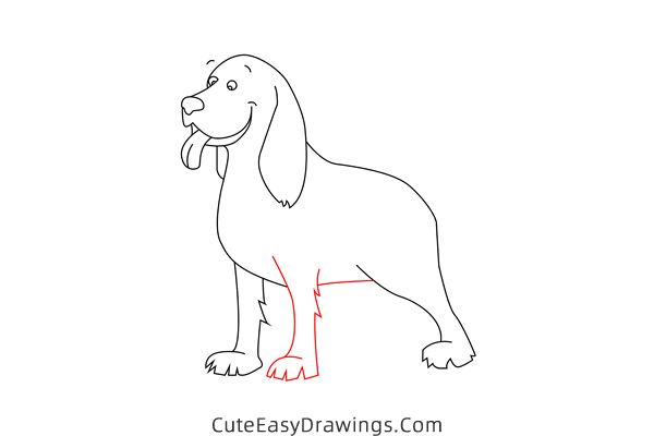 how to draw a cocker spaniel - www.cuteeasydrawings.com