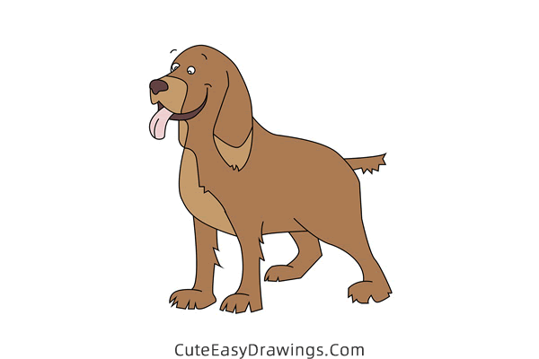 how to draw a cocker spaniel - www.cuteeasydrawings.com