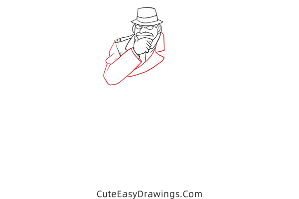 how to draw juzo megure from detective conan - www.cuteeasydrawings.com