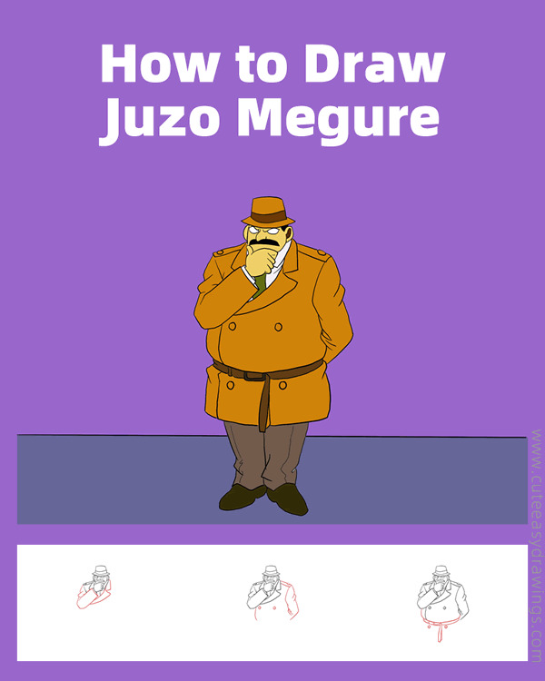 how to draw juzo megure from detective conan - www.cuteeasydrawings.com