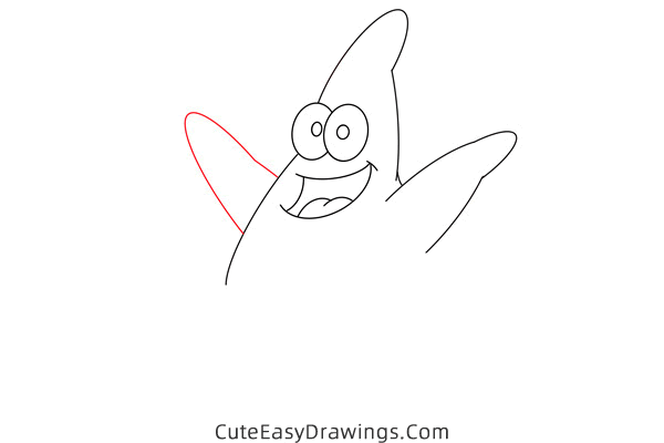 how to draw patrick star - www.cuteeasydrawings.com