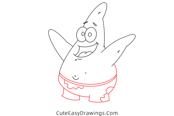 how to draw patrick star - www.cuteeasydrawings.com