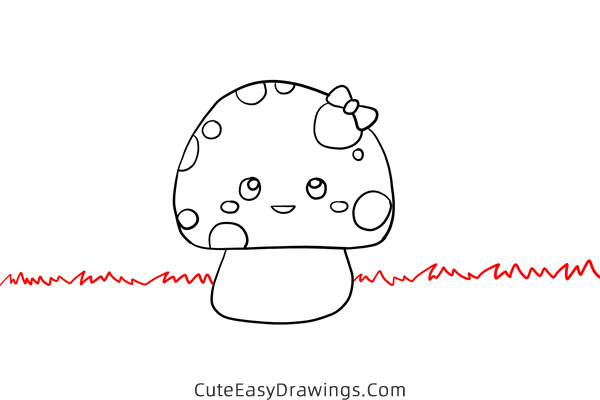 how to draw a cartoon mushroom - www.cuteeasydrawings.com