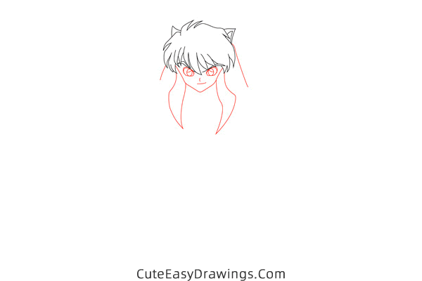 how to draw inuyasha - www.cuteeasydrawings.com