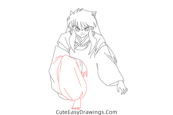 how to draw inuyasha - www.cuteeasydrawings.com