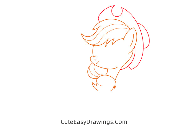 how to draw applejack from my little pony - www.cuteeasydrawings.com