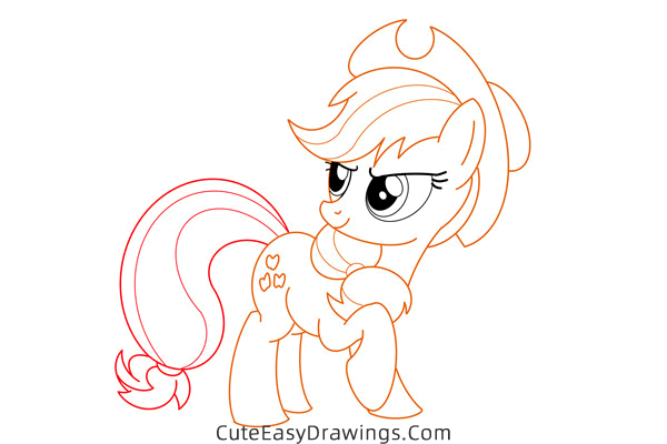 how to draw applejack from my little pony - www.cuteeasydrawings.com