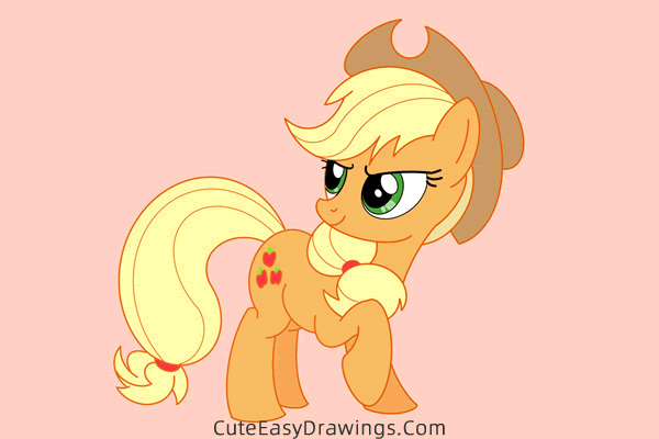 how to draw applejack from my little pony - www.cuteeasydrawings.com