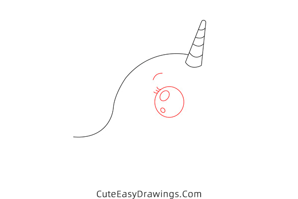 how to draw a narwhal - www.cuteeasydrawings.com