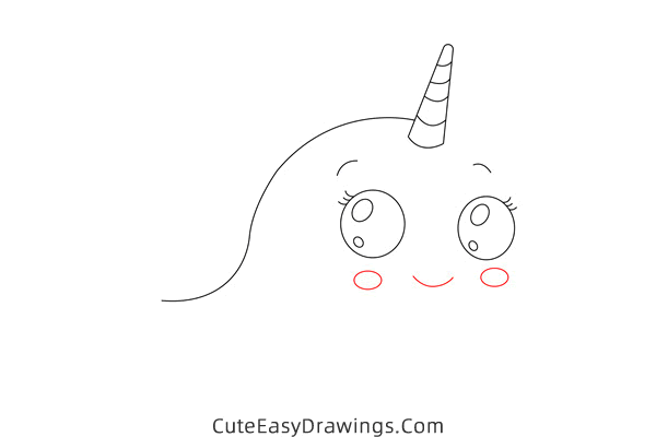 how to draw a narwhal - www.cuteeasydrawings.com