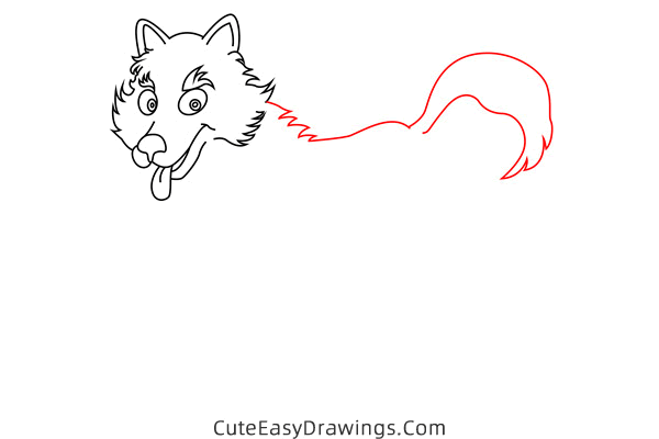 how to draw a wolf - www.cuteeasydrawings.com