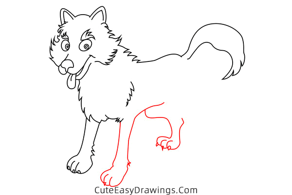 how to draw a wolf - www.cuteeasydrawings.com