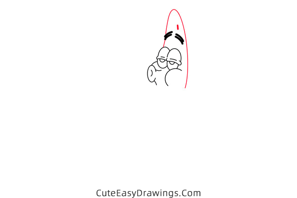 how to draw patrick star from spongebob squarepants - www.cuteeasydrawings.com