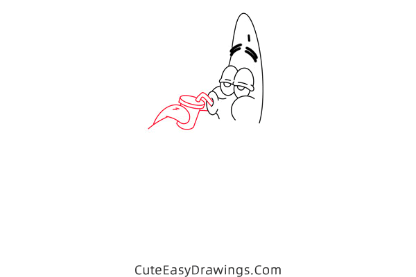 how to draw patrick star from spongebob squarepants - www.cuteeasydrawings.com