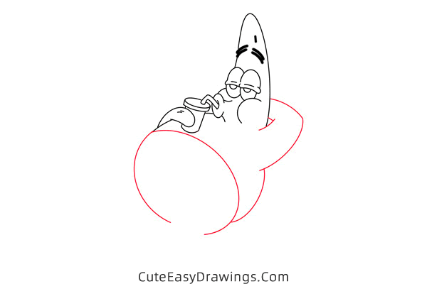 how to draw patrick star from spongebob squarepants - www.cuteeasydrawings.com