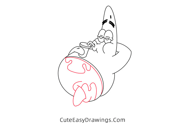 how to draw patrick star from spongebob squarepants - www.cuteeasydrawings.com