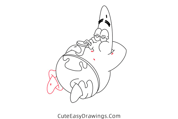 how to draw patrick star from spongebob squarepants - www.cuteeasydrawings.com