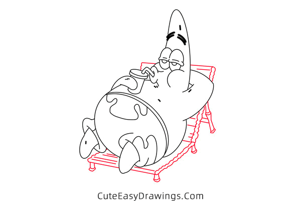 how to draw patrick star from spongebob squarepants - www.cuteeasydrawings.com