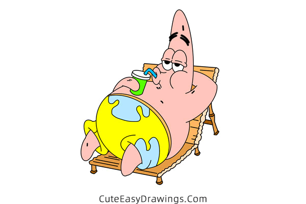 how to draw patrick star from spongebob squarepants - www.cuteeasydrawings.com