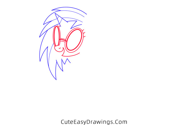 how to draw vinyl scratch from my little pony - www.cuteeasydrawings.com