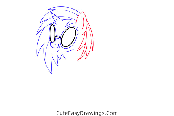 how to draw vinyl scratch from my little pony - www.cuteeasydrawings.com