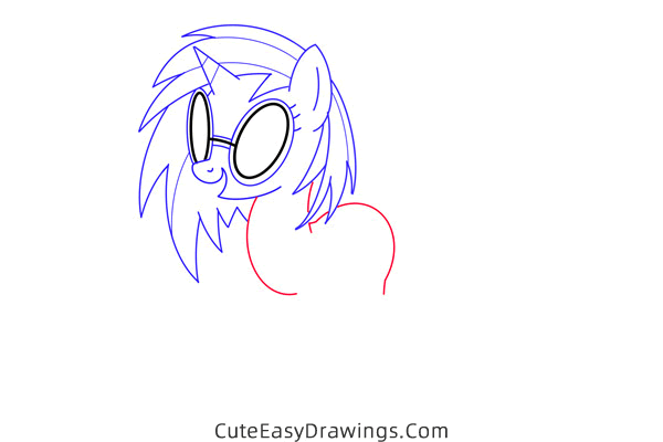 how to draw vinyl scratch from my little pony - www.cuteeasydrawings.com