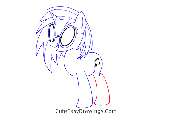 how to draw vinyl scratch from my little pony - www.cuteeasydrawings.com