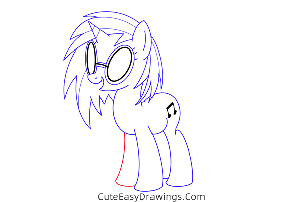 how to draw vinyl scratch from my little pony - www.cuteeasydrawings.com