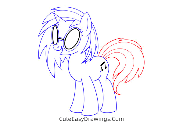 how to draw vinyl scratch from my little pony - www.cuteeasydrawings.com